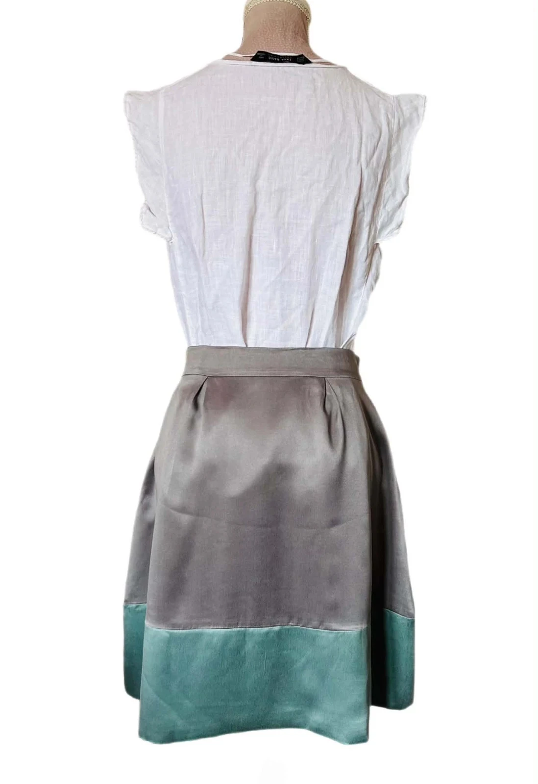 🩵🍃Saia 100% seda cottagecore romântica schabby chic vintage quiet luxury silk skirt 36/38🍃🩵 – photo 8